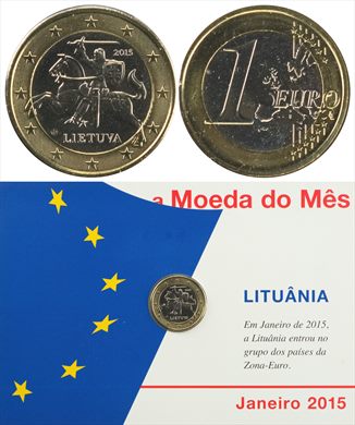 Lituania - Euro 1 - 2015 (Moeda do Mes Janeiro 2015)