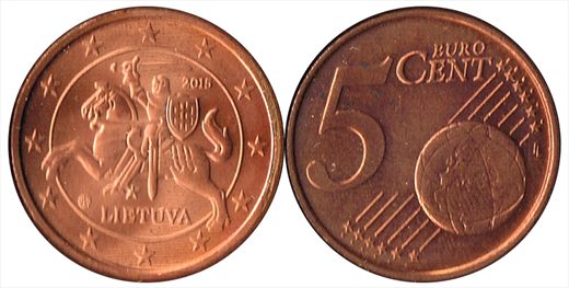 Lituania - Euro Cent 5 - 2015