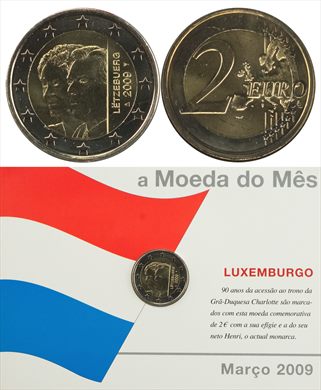 Luxemburgo - Euro 2 - 2009 (Moeda do Mes Mrco 2009)