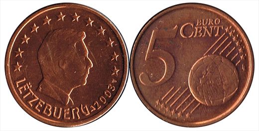 Luxemburgo - Euro Cent 5 - 2003