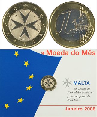 Malta - Euro 1 - 2008 (Moeda do Mes Janeiro 2008)