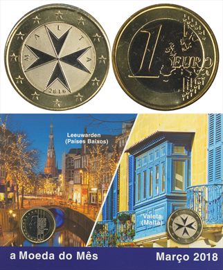 Malta - Euro 1 - 2016 (Moeda do Mes Marco 2018)