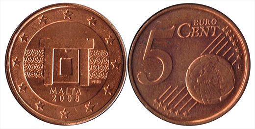 Malta - Euro Cent 5 - 2008