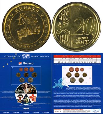 Monaco - Euro Cent 20 - 2001