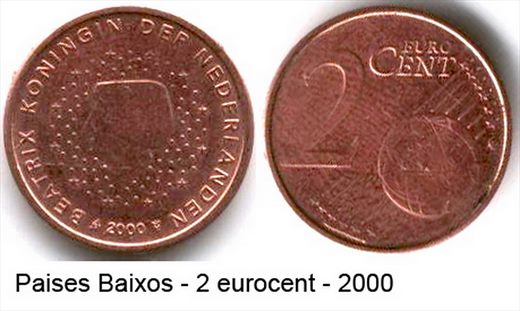Paises Baixos - Euro Cent 2 - 2000