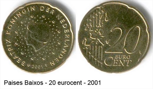 Paises Baixos - Euro Cent 20 - 2001