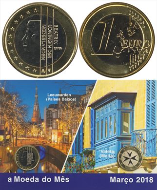 Paises Baixos - Euro 1 - 2010 (Moeda do Mes Marco 2018)