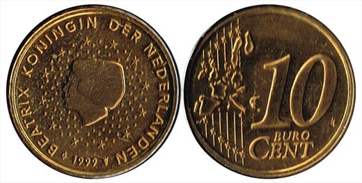 Paises Baixos - Euro Cent 10 - 1999
