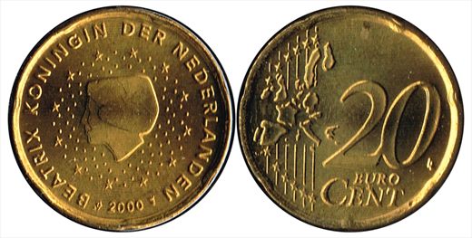 Paises Baixos - Euro Cent 20 - 2000