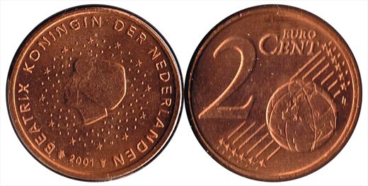 Paises Baixos - Euro Cent 2 - 2001