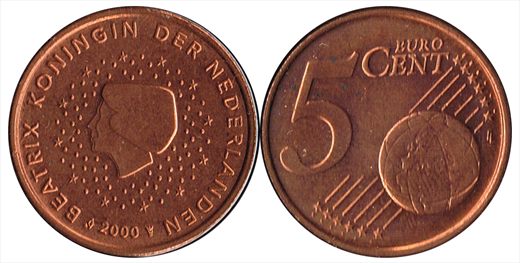 Paises Baixos - Euro Cent 5 - 2000