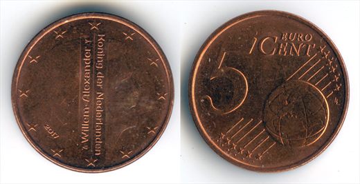 Paises Baixos - Euro Cent 5 - 2017