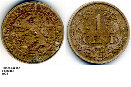 Paises Baixos - Centimo 1 - 1928 - G6 A3 H04 L1C6