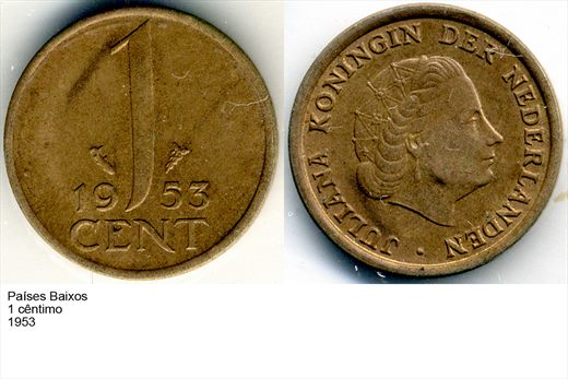 Paises Baixos - Centimo 1 - 1953 - G6 A3 H04 L2C3