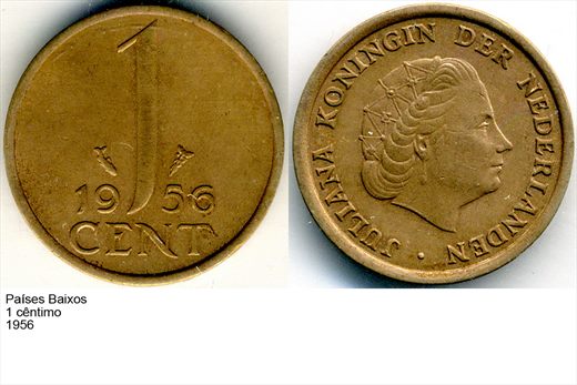 Paises Baixos - Centimo 1 - 1956 - G6 A3 H04 L2C4