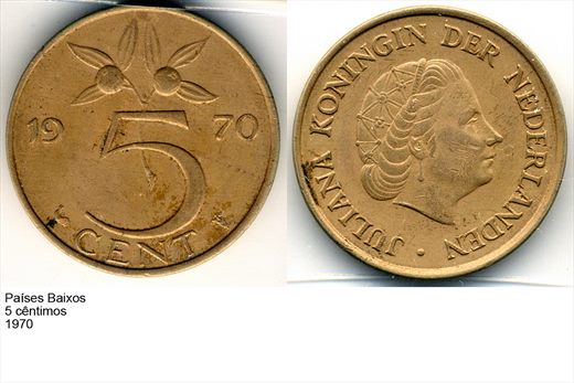 Paises Baixos - Centimo 5 - 1970 - G6 A3 H03 L7C4
