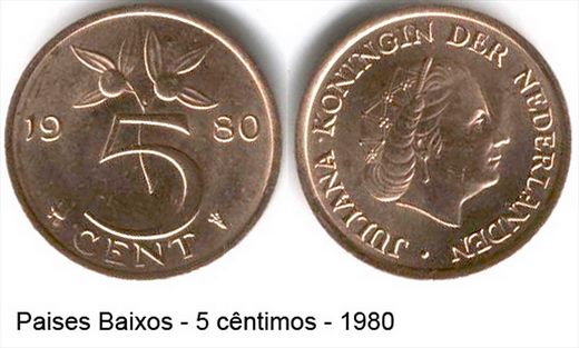 Paises Baixos - Centimo 5 - 1980