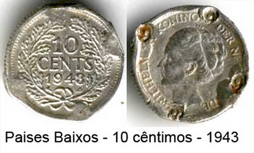 Paises Baixos - Centimo 10 - 1943