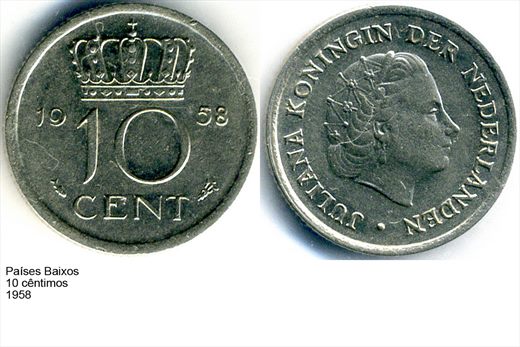 Paises Baixos - Centimo 10 - 1958 - G6 A3 H04 L3C5