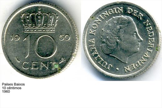 Paises Baixos - Centimo 10 - 1960 - G6 A3 H04 L4C1