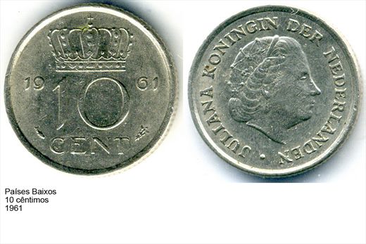 Paises Baixos - Centimo 10 - 1961 - G6 A3 H04 L4C2