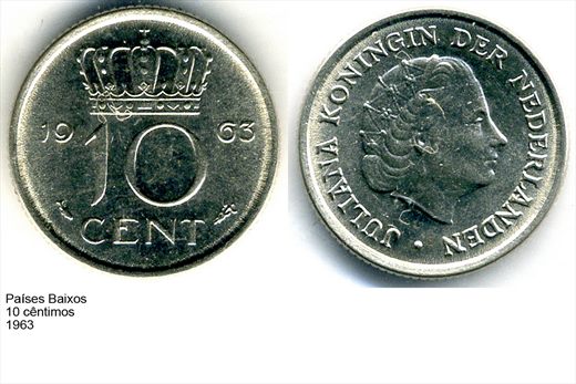Paises Baixos - Centimo 10 - 1963 - G6 A3 H04 L4C4