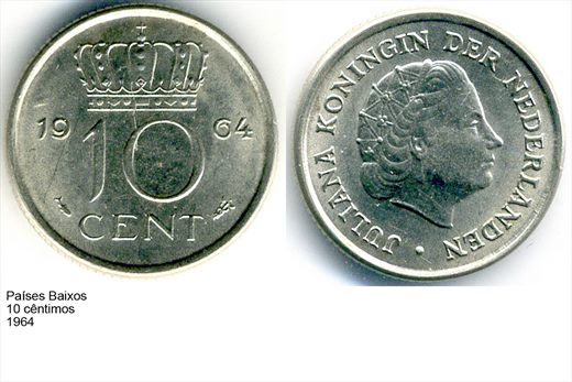 Paises Baixos - Centimo 10 - 1964 - G6 A3 H04 L4C5