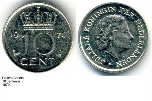 Paises Baixos - Centimo 10 - 1970 - G6 A3 H04 L5C2