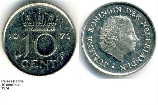 Paises Baixos - Centimo 10 - 1974 - G6 A3 H04 L5C4