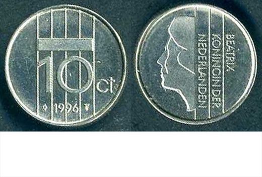 Paises Baixos - Centimo 10 - 1996