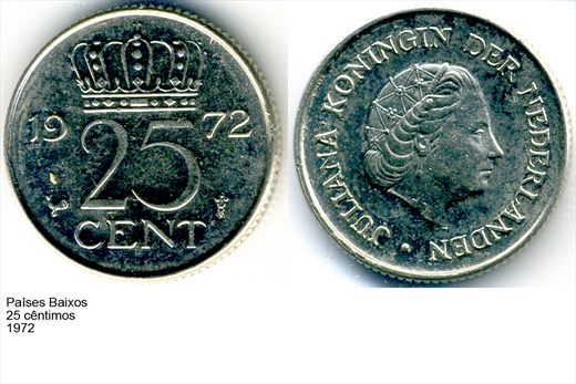 Paises Baixos - Centimo 25 - 1972 - G6 A3 H04 L1C2