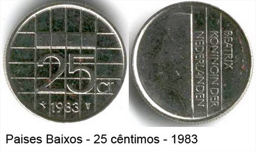 Paises Baixos - Centimo 25 - 1983