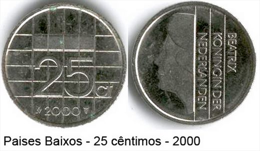 Paises Baixos - Centimo 25 - 2000