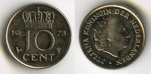 Paises Baixos - Centimo 10 - 1975