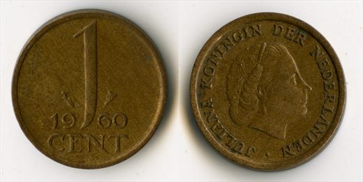 Paises Baixos - Centimo 1 - 1960