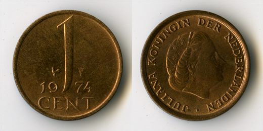 Paises Baixos - Centimo 1 - 1974
