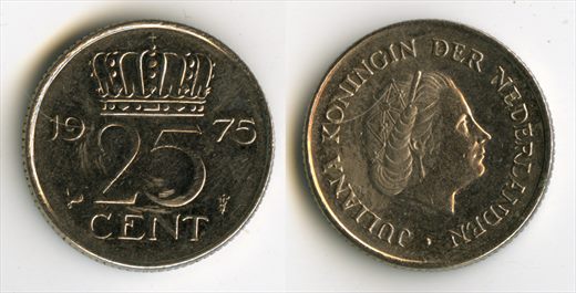 Paises Baixos - Centimo 25 - 1975