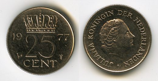 Paises Baixos - Centimo 25 - 1977