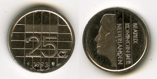 Paises Baixos - Centimo 25 - 1993