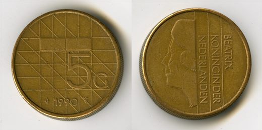 Paises Baixos - Centimo 5 - 1990