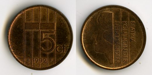 Paises Baixos - Centimo 5 - 1992