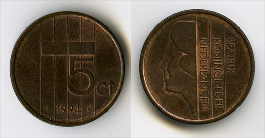 Paises Baixos - Centimo 5 - 1994