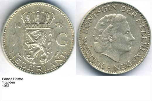 Paises Baixos - Gulden 1 - 1958 - G5 A3 H01 L4C5