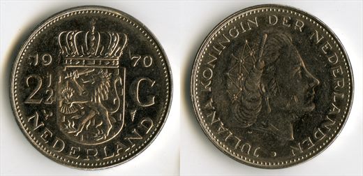 Paises Baixos - Gulden 2,5 - 1970