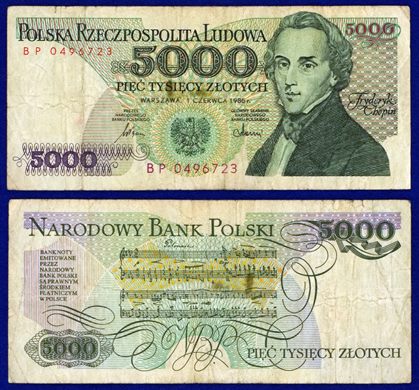 Polonia - Zotych 5000 - 1986 serie BP