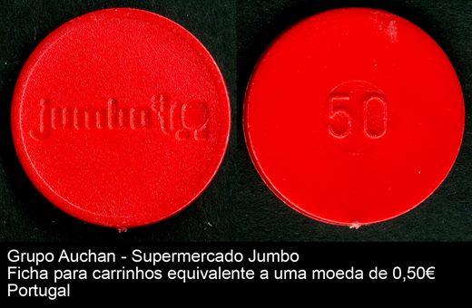 Portugal - Ficha carrinho Jumbo vermelha - Euro Cent 50