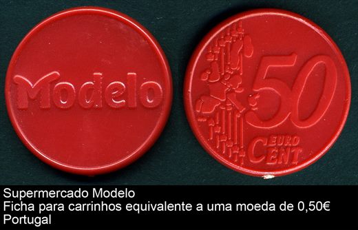 Portugal - Ficha carrinho Modelo vermelha - Euro Cent 50