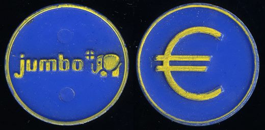 Portugal - Ficha carrinho Jumbo azul-amarelo - euro 1