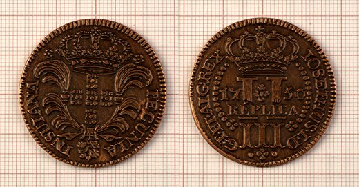 Moeda 35 - III Reis 1750 - Acores