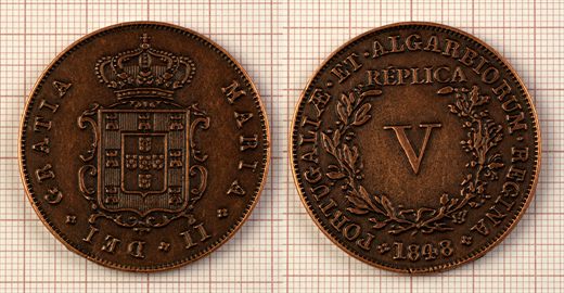Moeda 50 - V Reis 1848
